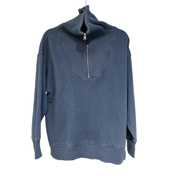 aerie Tops - Aerie Oversized Navy Zip-Up Sweater - women XS